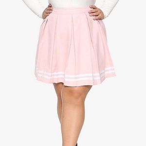Pink School girl pleated tennis skirt